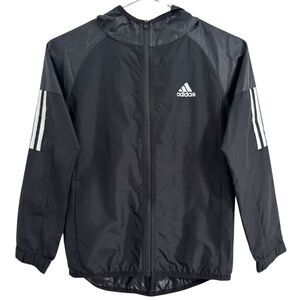 Adidas Women's Size SMALL Own the Run Hooded Running Windbreaker Black